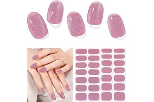 DUKASOU Unghie Gel Adesive UV - 28 Pcs Smalto Adesivo per Unghie Adesivi Unghie Gel Nail Stickers Full Wraps Lampada LED Adesivi per Unghie in Gel per Donne Ragazze Curati Con Lima per Unghie e Stick