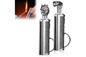 WIYETY 2 x przenośna zapalniczka paliwowa w stylu retro, zapalniczka olejowa z brelokiem, zapalniczka, lekka, prezent dla mężczyzn, spersonalizowana