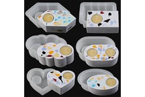 EPODA Resin Moulds Candle Holder, Epoxy Resin Candle Mould Tray Holder, 6Pcs Candle Jar Moulds Silicone, Silicone Mould Tealight Holder