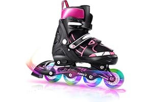 WeSkate Patines en línea para niños con tamaño Ajustable, Luces Intermitentes