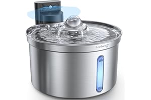 ‎FEELNEEDY Katzenbrunnen Edelstahl Kabellos mit Sensor für Katzen und Hunde 3,5L|FEELNEEDY [FN-W19] Wasser-und Batterietrennung Trinkbrunnen mit Akku 4000mAh, 3 Betriebsmodi, 1 Aktivkohlefilter