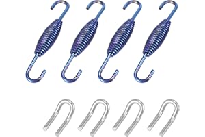Motoforti 1 Set 33mm 1.3" Motorcycle Exhaust Pipe Spring with U Shape Hooks Stainless Steel Blue