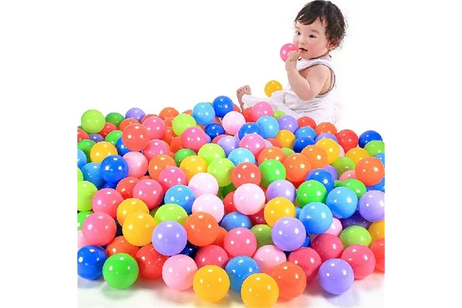200pcs Colorful Soft Plastic Ocean Balls - Baby Kid Swim Pit Toy (200pcs Sports Balls)