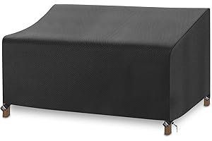ZOALXZNT Gartensofa Abdeckung Wasserdicht, Outdoor Sofa Schutzhülle mit Kordelzug und 4 Schnappverschlussgurte, Gartensofa Abdeckplane Winddicht Anti-Uv, 420D Oxford-Stoff (264*102*61/89cm,Schwarz)