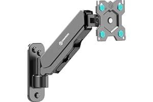 ONKRON Support Ecran PC Mural pour 13" - 34" Moniteur & TV, Support Mural TV Poids de 8 kg - Support Mural Ecran PC VESA 75x75 & 100x100 mm/Bras Ecran PC Mural Inclinable Pivotant Rotatif G120-B Noir
