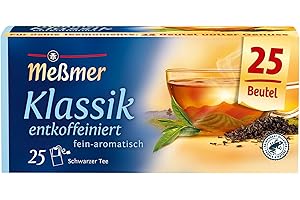 ‎MEßMER MeÃŸmer Klassik entkoffiniert | fein-aromatisch | 25 Teebeutel | Vegan | Glutenfrei | Laktosefrei, 0,043 kg