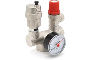 Vancoco Kesselsicherheitsgruppe Sicherheitsgruppe Anschlußgruppe und Druckentlastung DN25 (1") Heizungsanlage Heizung 3 bar