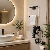 Yapışkanlı Banyo aksesuar seti,Kare Havluluk,F&ouml;n makinesi askısı,Tuvalet kağıdı tutucu, Delme,vidalama Gerektirmez (Set1)