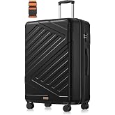 SONGMICS Rigid Travel Suitcase, Travel Luggage, TSA Lock, Strap Included, ABS, 4 Double Wheels, Expandable, XL, 75 x 50 x 30