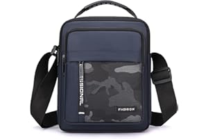 Leisofter Men's Shoulder Bag Business Shoulder Bag Tablet Bag Men Stylish Briefcase for Office/Travel/Uni Waterproof Nylon Cross Bag Chest Bag Handbag Business Black