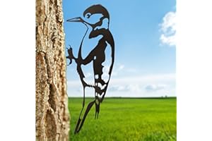 Henry Hannah Woodpecker Metal Garden Bird Ornaments outdoor, garden decorations, garden accessories, garden gifts, metal garden ornament, bird silhouette