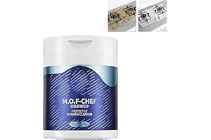 PELINUAR Mof Chef - Limpiador en polvo, limpiador de manchas de aceite pesado de 500 g, polvo limpiador protector de cocina, limpiador de manchas de aceite pesado, limpiador de burbujas multiusos en spray de