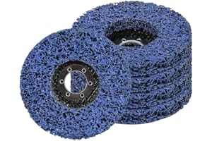 ANESTY CSD Scheibe Schleifscheibe, Ø 125mm Reinigungsscheibe Set, Grobreinigungsscheibe für Winkelschleifer, Clean Strip Disc Nylongewebescheibe für Schleifens Polierens Rostentfernung (5 Stück - Blau)