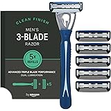 by Amazon Rasoio da uomo a tripla lama con 5 ricariche