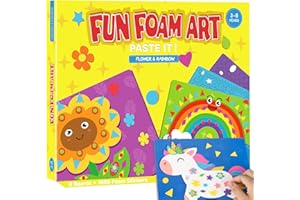 AluAbi 3D Foam Sticker - Fun with Foam Flowers & Rainbow,No Mess Felt Sticker Art Craft Kits for Kids,DIY Mosaic Craft Kits,Children Travel Toys,Birthday Gifts for Boys Girls Ages 3 4 5 6+