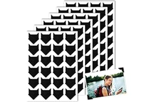 Piriuuo 144 Stück/6 Blatt Fotoecken Aufkleber Selbstklebend, Schwarz Foto Klebeecken Foto Bilder Randaufkleber Fotoecken Aufkleber für Sammelalben für DIY Scrapbooking Fotoalbum Album Corner Tagebuch