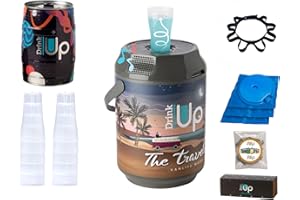 BEER UP DRINK UP décor Travelers : 10 verres + 1 ceinture porte verres - Tireuse Portative pour toutes boissons y compris pour les fûts Beertender-Bières et cocktails-20h de froid sans électricité