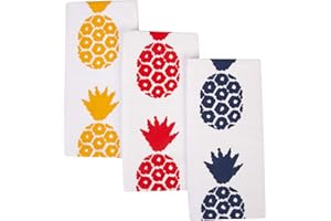 Cotton Carnival Tea Towel Dish Towels, 100% Ring Spun Cotton Extra Large, Highly Absorbent Kitchen Towels Of Size 17.7 x 27.5 in, For Everyday Kitchen Cooking Pineapple printed Kitchen towels Set of 3