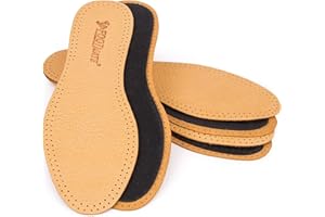 FOOT MATE Semelles Chaussures Confort 3 Paires - Semelle Cuir - Semelle anti Odeur et Transpiration pour Homme et Femme (39/40, Beige)