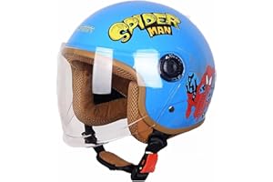 JIANJUD Casco Moto Per Bambini, Ragazze, Ragazzi, Certificazione ECE, Casco Jet Per Bambini Con Visiera, Casco Scooter, Casco Scooter Per Bambini, Casco Ciclomotore, Casco Bicicletta D,48-56CM