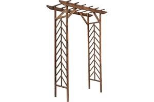 Outsunny Arche de Jardin Arche à rosiers Style Exotique dim. 140L x 65l x 200H cm Bois de Sapin