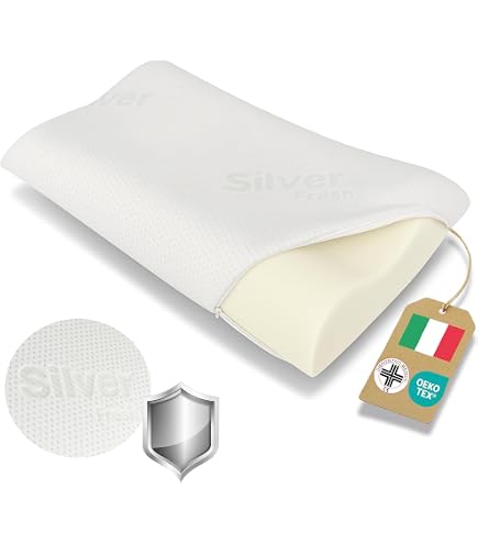 Set Di 2 Cuscini Cervicali In Memory Foam Con Doppia Onda – Supporto Ergonomico Per Collo, Traspiranti E Ipoallergenici, Federa In Bambù Lavabile