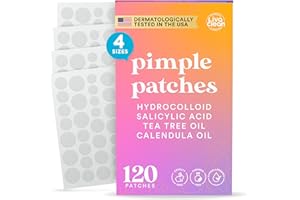 120 CT Pimple Patches - Spot Patches w/ Tea Tree Oil & Calendula Oil - Four Sizes - Pimple Patch, Hydrocolloid Acne Patch, Dots for Spots - Spot Stickers for Face by LivaClean