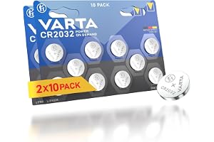 VARTA Batterien Knopfzelle CR2032, 20 Stück, Power on Demand, Lithium, 3 V | kindersichere Verpackung, für elektronische