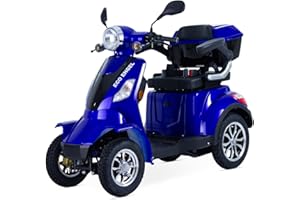 ELECTRO-FUN ECO Engel 510, Elektromobil/Seniorenmobil 4 Rad Blau, Seniorenfahrzeug, 1000 Watt, 25 km/h