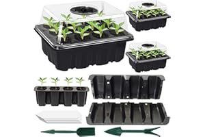 YUNSTK Szklarnia pokojowa, skrzynka do uprawy, 3 sztuki, 36 komórek, mini szklarnia, zestaw startowy do sadzonek, szklarnia z tworzywa sztucznego, miski do uprawy roślin z pokrywką, wentylacja