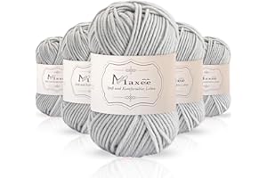 ‎MAXEE Maxee 250g(50gx5) Handstrickgarn Multicolor, Acryl Garn zum Stricken, Weicher Wolle zum Häkeln und Kunsthandwerk, Hand Knitting Garn zum Häkeln, Schals für Strickanfänger, Erfahrene Stricker