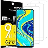 NEW'C Set di 3 pellicole proteggi schermo in vetro temperato per Xiaomi Redmi Note 9S, 9 Pro, 9 Pro Max, anti graffio, senza 