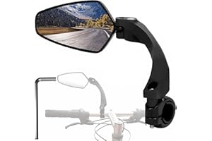BANTI Specchietto Retrovisore Bici Sinistro HD Specchietti Bici 360 ° Regolabile Specchio da Manubrio 21-25 mm Specchietto Pieghevole per Bicicletta Mountain Bike Corsa Bici Elettrica