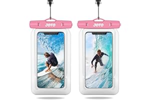 JOTO 2 Stück 6.9" Schwimmende Wasserdicht Handytasche Wassertasche Unterwasser Handyhülle für iPhone 14 13 12 11 Pro Max/Galaxy S22 S21 A13 A53 und Weiteren Smartphones -Rosa