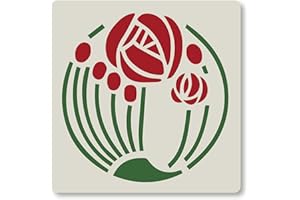 FS STENCILS Art Nouveau Style Flower No.4 Tile Crafting Stencil Reusable Mylar 15cm