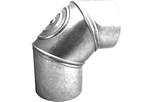 ‎KS24 FAL 90° Bogen verstellbar mit Tür 130mm Durchmesser Ofenrohr Rauchrohr feueraluminiert Silber