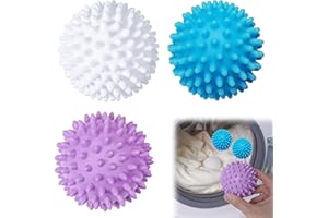 QUALDESN 3 PCS Tumble Dryer Balls, Reusable, Energy Saving & Non-Melt, Dryer Balls Washing Ball, Laundry Balls for Washing Machine, for Speeding Drying and Reducing Creases(3 Colors)