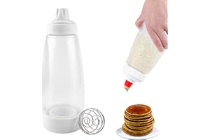 YiliYa Teigportionierer Pfannkuchen,1000ml Teigportionierer mit Skala und Mischkugel Hand Batter Dispenser für Pancakes Muffins Crepes Waffeln