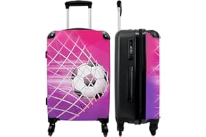 NoBoringSuitcases.com® Valigia Grande Rigida Trolley Valigia Bambina Cabin Max Trolley Rigido Valigia Grande Calcio - Gol - Rete - Punteggio - 67x43x25cm
