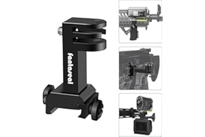 fantaseal Hochpräzise Alulegierung Universal 2in1 Action Cam Pistole Gewehr Armbrust Seitenmontage Picatinny Schiene Halterung Klemme Adapter für Airsoft Jagd Paintball Vlogging GoPro Akaso DJI Sony
