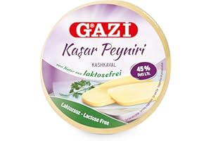 HYMOR Gazi Kashkaval sans lactose – 1 x 400 g – Fromage semi-ferme de Gazi, pâtes filata, fromage à base de lait de vache sans lactose, 45 % de matières grasses - Pour gratiner des casseroles