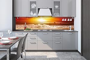 Dimex Küchenrückwand Folie Selbstklebend Sonnenuntergang ÜBER DEM Meer 260 x 60 cm | Klebefolie - Dekofolie - Spritzschutz für Küche | Made in EU