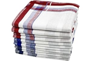 JukLoos 100% Baumwolle Herren Baumwolle Taschentücher, Stofftaschentücher 12 Stück