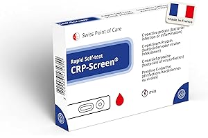 Swiss Point Of Care CRP-Screen Test rapide - Test rapide pour détecter les infections bactériennes ou les inflammations, détection de la CRP (protéine C-réactive), autotest à domicile