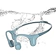 mojawa Run Plus Bone Sound Headphones Open Ear Bluetooth 5.2 32GB MP3 IP68 Waterproof ENC Microphone for Swimming, Running, Cycling, Hiking, Surfing, Fitness and Daily Life - Blue