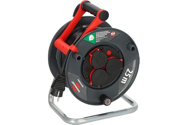 Brennenstuhl Garant V2 IP44 Kabeltrumma 25m utomhus (Made in Germany, 3 säkerhetsuttag, specialplast)