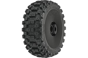 Sinoeem Pro-line Racing Badlands MX M2 Mounted Black Wheels, F/R (2): 1/8 Buggy, PRO906741