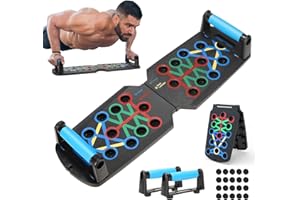 NASTOPEE Push Up Board, 14 in 1 Multi-Function Foldable Pushup Board Press Up Board, Exercise Muscle Board Push Up Bar Pushup Handles for Floor, Portable Strength Traning Pushup Equipment For Men/Women
