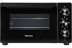 Hisense, HOM30M - Fornetto elettrico 30L, tre livelli di cottura, ventilato, girarrosto, comandi 3 manopole