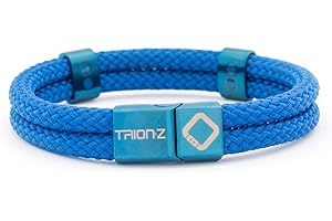 TRION:Z Zen Loop Duo Magnetic Bracelets for Women & Men Wristband Featuring Patented ANSPO Technology Unisex Bracelet (Large, Indigo Blue)